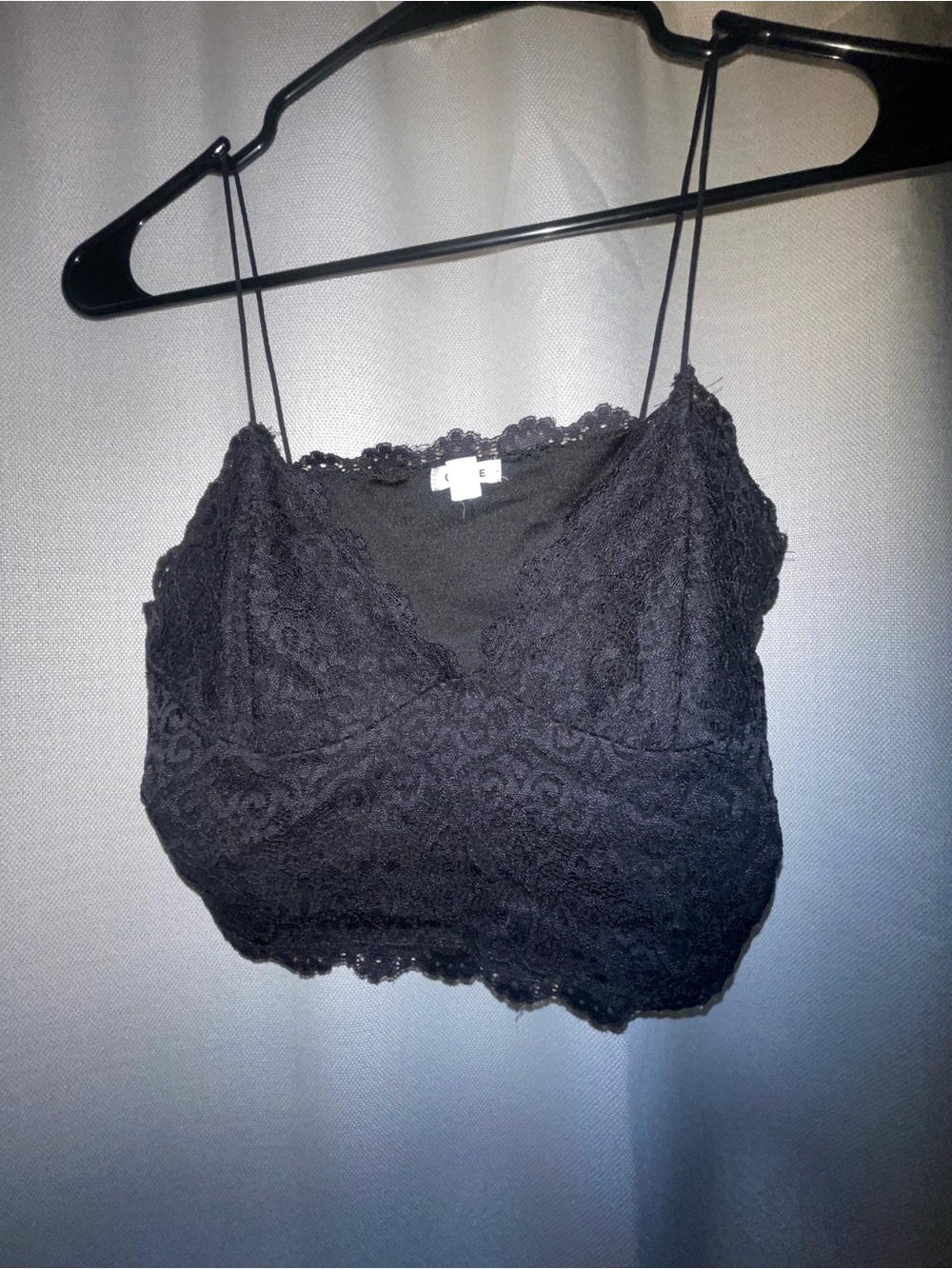 Garage Black Lace Camisole Bralette with Spaghetti Straps